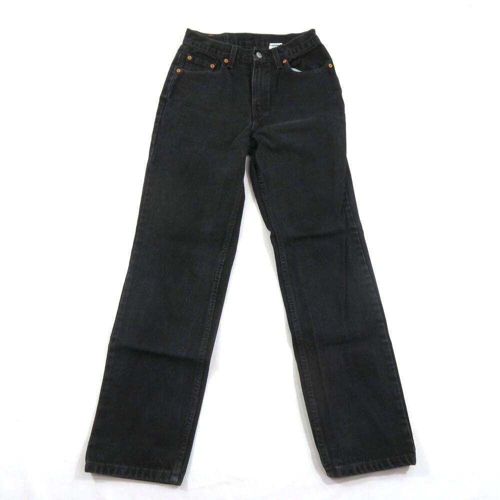 LEVIS 512 Zip-Fly Jeans Black Slim Fit Tapered Leg Tag 6 Reg M Measured 25x30